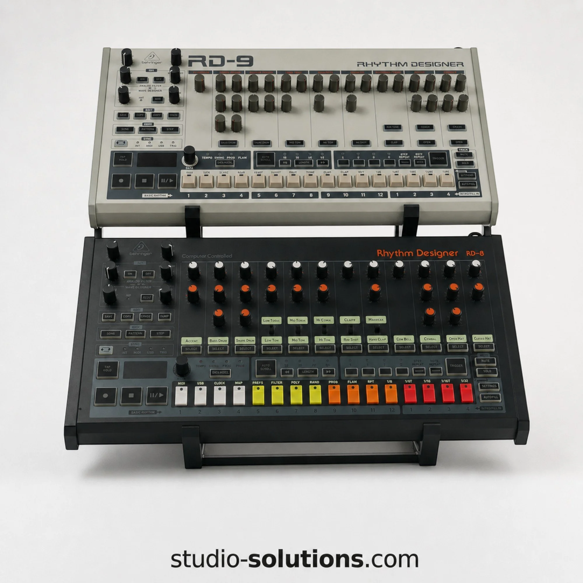 2 Tier Behringer RD-8 RD-9 Drum Machine Fitted Raised Desktop